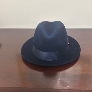 Stacy Adams Navy Blue Fedora Hat